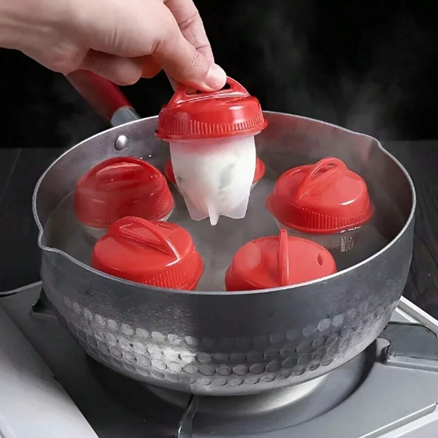 6pcs Non-Stick Silicone Egg Cooker - Easy Boil And Steam Kitchen Tool For Perfect Egg Cooking - 6pcs - View 1