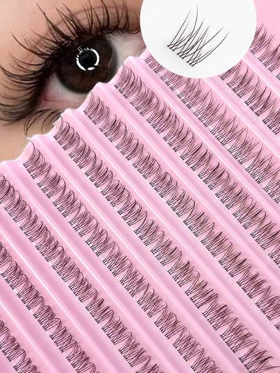 120 Cluster New Mink Eyelashes Series, Transparent Soft Stem Design, Lightweight & Long-Lasting, Essential Daily Makeup Item For Women, Naturally Enhances Eyes. Individual Cluster Eyelashes, False Eyelashes