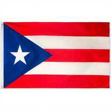 Puerto Rico National Flag - Durable Polyester, Light Blue & Black, 3x5ft - Perfect For Outdoor Display,Single Sided Print Polyester Flag With Rustproof Grommets - Decorative Flag - View 1