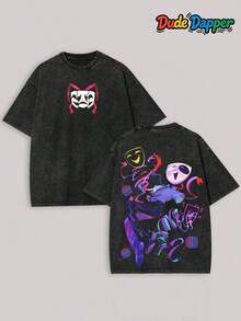 Summer Essentials Graphic TeesMagic Digital Circus Printed Unisex Washed T-Shirt - Black - View 7