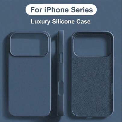 Liquid Silicone Three-Layer Full Coverage Soft Rubber Phone Case For IPhone 17, 17 Air, 17 Pro, 17 Pro Max, Shockproof Protective Cover With Anti-Scratch Microfiber Lining, Also For 13, 11, 16 Pro Max, 15, 14 Plus, 12