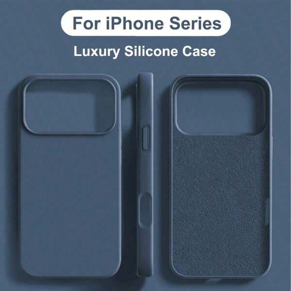 Liquid Silicone Three-Layer Full Coverage Soft Rubber Phone Case For IPhone 17, 17 Air, 17 Pro, 17 Pro Max, Shockproof Protective Cover With Anti-Scratch Microfiber Lining, Also For 13, 11, 16 Pro Max, 15, 14 Plus, 12