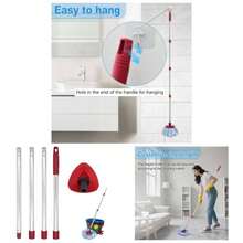 Mop Handle Ocedar, Mop Handle O Cedar, Spin Mop Handle O Cedar, 4 - Section Spin Mop Handles And Base Ocedar, 30 Inch To 58 Inch Mop Stick Pole Handle And Base Ocedar Spin Mop - Mop Handle With 2 Tank Base - View 1