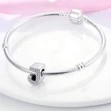 1 Stück S925 Sterling Silber Buchstaben Serie A-Z Perlen, geeignet für DIY Armband, Halskette, Schlüsselanhänger, Anhänger Schmuckherstellung, Geschenk für Frauen, geeignet für Valentinstag, Muttertag - Silber - Übersicht 5