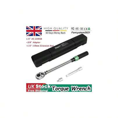 1/2" Drive 20-220Nm Calibrated Torque Wrench Adjustable Torque Wrench Ratchet