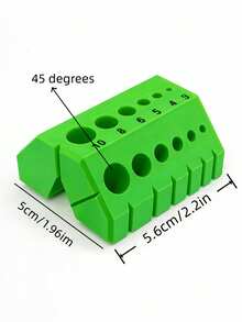 1 cái dụng cụ dẫn hướng khoan chính xác 45° và 90°. Có hệ thống căn chỉnh bằng nhựa bền chắc với các chỉ số số, có thể sử dụng với máy khoan điện để hỗ trợ khoan chính xác. Thích hợp cho việc làm các mối nối góc, xây dựng khung và lắp đặt sàn. - A - Xem 2