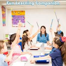 1 pieza Bolígrafo de lectura de doble dedo extensible, puntero de enseñanza, disponible en varios colores, puntero de lectura retráctil, herramienta de enseñanza de lectura, puntero para maestros, padres y ayudas educativas, palillo de lectura, regalo ideal para Pascua, Día del Niño - lápiz lector de dedos - Ver 6