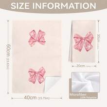 MEMNUN Conjunto de 4 panos de prato com estampa de laço rosa, 40 x 60 cm (15,75 x 23,62 pol.), em microfibra de poliéster super macia. Ideais para lavar louça, mãos e outros utensílios. Perfeitos para decoração de casa e cozinha, ideais para cozinhar, assar e limpar. Laváveis à máquina. Perfeitos para sala de jantar, cozinha, decoração e presentes. Ideais para todas as estações. - Multicolorido - Ver 3