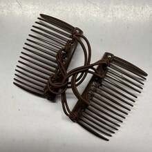 1个时尚优雅的魔术发梳，可调节弹性双梳发夹，适合头发浓密、卷曲、稀疏的女性 - 彩色 - 查看 9