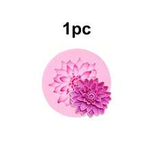 1pc 2pcs 3D Lotus Chrysanthemum Flower Silicone Mold Wedding Decorating,Handmade Soap Making Tools DIY Moulds Lotus Candle Mold Epoxy Resin Casting Crafts Mould Wedding Gift - Pink - View 7