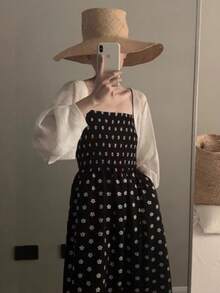 一件法式轻薄针织薄纱罩衫，夏季薄款披肩，适合搭配吊带裙穿着。 - 彩色 - 查看 2