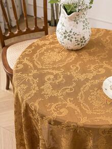 1pc French Country Style Lace Tablecloth With Ruffle Edge, Decorative Table Cover For Kitchen, Dining Room, Living Room, Coffee Table, TV Stand, Suitable For Wedding, Party, Birthday, Home Decor - Camel - View 5