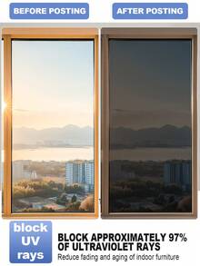 1 cuộn phim dán kính một chiều chống nhìn trộm cho nhà ở, kèm dụng cụ, chống tia UV, cách nhiệt, bám dính tĩnh điện không cần keo, cho phép nhìn ra ngoài nhưng không nhìn vào trong, kích thước 17,5 inch x 6,5 feet, màu đen bạc. - màng cách nhiệt bằng kính màu đen bạc - Xem 6