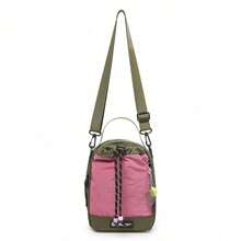1 pièce Sac bandoulière extérieur en nylon ripstop à motif quadrillé vert avec fermeture à cordon de serrage, poches multiples et fermeture éclair, pour le camping et l'usage quotidien - Multicolore - Voir 13