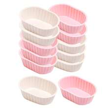 12 khuôn silicon hình bầu dục họa tiết hoa dùng làm bánh, khuôn muffin. - Xem 17