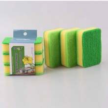 OKS 3PCS Double Sided Kitchen Sponge Scrubber, Random Color Heavy Duty Non-Scratch Cleaning Pads, Multipurpose Dishwashing Sponges For Pots, Pans, Sinks & Household Cleaning - OKS-5953 - View 3