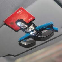 1pc Rhinestone Car Clip, Fashionable Glasses Holder For Car - Sparkling Gems, Glasses Rack For Car Interior Accessories - A - View 4