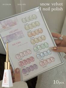 Bộ 10 lọ/10ml sơn móng tay dạng gel nhũ lấp lánh, bóng bẩy, dễ tẩy, thích hợp làm móng nghệ thuật tại salon dành cho nữ. - Nhiều màu - Xem 9