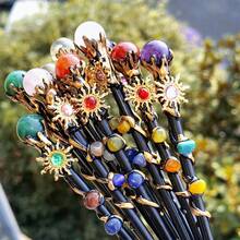 1PC Natural Crystal Magic Wand, Handmade Chakra Healing Stone Witch Wand, Sunflower Design Wizard Scepter, Reiki Energy Spiritual Decor, Cosplay Prop Gift For Witch & Crystal Lovers - Ball Scepter - View 10