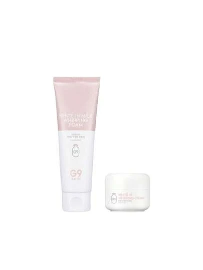  [Bundle] White In Milk G9SKIN WHITE IN MILK WHIPPING FOAM Cleanser + WHITE IN MILK WHIPPING CREAM Moisturizer
