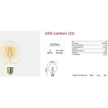 Foco tubular decorativo tipo Edison de filamento LED con vidrio ámbar - Blanco Cálido - Ver 2