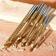 6件套麻花钻头，材质多样，带锯齿设计，适用于切割木材、金属和塑料。 - 多色 - 查看 10