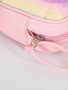 1 pieza Bolso de mano con flores y perlas de colores lindos, bolso de hombro para estudiantes, monedero para tarjetas/monedas, adecuado para la escuela, el transporte, regalo, combinación diaria - 2475 Rosa - Ver 7