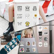Brain Tumor Awareness Stickers, Arts & Crafts, For Decorating Stationery, Cups, Luggage, Refrigerators, Skateboards, Guitars Scrapbook Supplies Scrapbooking - 1 Set - View 7
