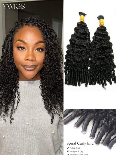 Y WIGS 缅甸卷曲人发，100% 未经加工的处女发，水波纹散装人发，自然色，14-200克，22英寸，轻盈耐用，波西米亚风人发，适合节日、日常、运动、情人节、母亲节、新年和圣诞节等场合。