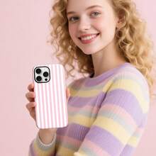 Magnetic For IPhone 17 ProMax/17 Pro/17E/17Air/16/15/14/13/12 Case Cute Stripes Phone Case, Shockproof Slim TPU And Hard PC Protective Phone Cover Compatible With MagSafe Designed For Women Girls - 模式C - 查看 6