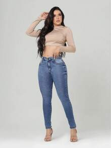 Women's Jeans That Shape, Lift, And Enhance The Buttocks SHOPLE A9 - Màu xanh lam - Xem 7