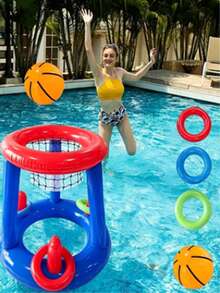 1 Set Inflatable Basketball For Pool Party, Inflatable Basketball Dribbling Device For Swimming Pool, Suitable For Adult Family Entertainment, Outdoor Leisure, Summer Party, Beach, Lake, Water Activities - Upgraded Version - View 6
