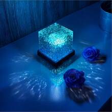 1 Stück RGB Multifunktions-Wellenprojektor mit Fernbedienung, 16 Farben, Mehrfarbige Atmosphäre RGB Würfelleuchte, geeignet für Schlafzimmer, Partyatmosphäre, Valentinstag Restaurant Dekoration, Lichtquelle inklusive - polychromatisches Licht - Übersicht 12