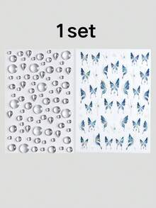 Transparent Water Drop Stickers / Aurora Butterfly Stickers, Perfect For Beautifying Face And Body, Suitable For Body Stickers, Face Stickers, Eyebrow Stickers; Music Festival, Party Makeup Accessories,Concert Look,Face Gems - Multicolor - View 12