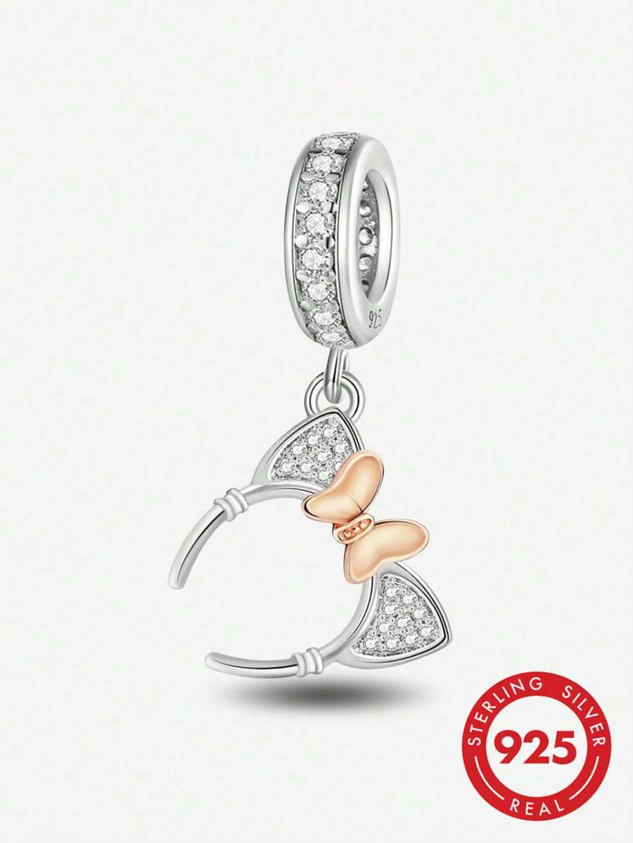 1pc 925 Sterling Silver Ball Pendant Charm, Suitable For Women Jewelry DIY Bracelet - Hairband - View 1