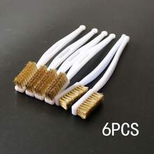 Bộ cọ màu vàng 6/1 chiếc, được thiết kế cho các công việc văn phòng phẩm nhỏ và đánh bóng kim loại công nghiệp. - Nhiều màu - Xem 8