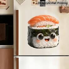 1Pc Cute Sushi Patterned Refrigerator Sticker, A Fun Gift For Food Lovers, With 9 Styles To Choose From, Suitable For Decorating Refrigerators, Mailboxes, Door Frames, And Furniture. It Features Japanese Cartoon Design, Perfect Father's Day Gift, Children's Day Gift - Sushi - View 3