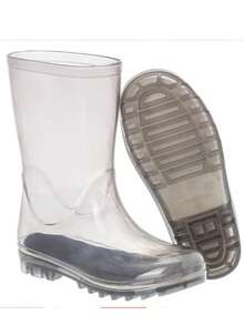 Pink Glitter Waterproof Children's Rain Boot R – Durable And Non-Slip High-Top Rain Boot For Girls "Magic Glitter" - 高幫透明煙燻色 - 查看 5