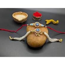 Designer Rakhi For Brother And Bhabhi | Couple Rakhi | Rakhi Bhaiya Bhabhi | Handmade Rakhi | Lumba For Bhai, Sister In Law | Rakhi Pair | Raksha Bandhan Gifts - Design14Eye - Xem 3