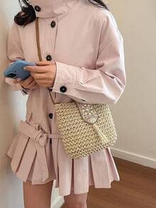 2026 Spring/Summer Fashionable New Straw Bag, Tassel Shoulder/Crossbody Bag, Beach Vacation Bag - Beige - View 5