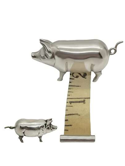 1pc Vintage Style Pig Mini Tape Measure, Retro Metal Pig Soft Tape Measure For Sewing And Crafts, Cute Pig Sewing Tape Measure Tool, Unique Gift For Quilters, Crafters And Collectors