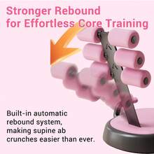 Agilithor Abdominal Bar | Auto Rebound, Lumbar Pad, Full-Body Home Trainer - Pink - View 7