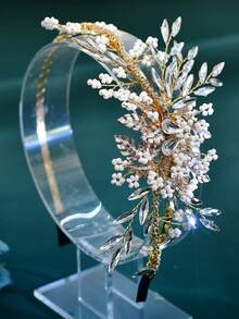 Diadema de novia elegante de cristal, tocado hecho a mano con cuentas adecuado para boda, fiesta, baile, eventos festivos, verano, playa, festival, cumpleaños - Multicolor - Ver 6