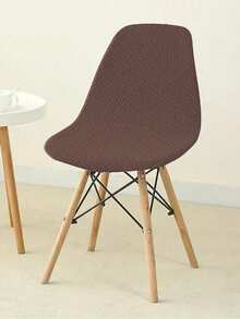 1PC, 2pcs,Dark Gray, Abstract Grid, Shell, Chair Cover, All-Inclusive Chair Cover, Universal Home, Dining Chair Cover, Four Seasons Universal, Thickened, Dirt Resistant, Wear Resistant Cat Claws, Dust Proof, High Elasticity, Chair Cover - Brown - View 3