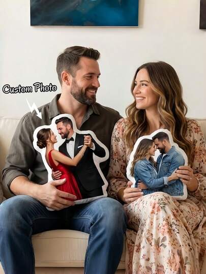 1 chiếc gối tùy chỉnh, gối hình dáng cá nhân hóa dùng làm quà lưu niệm và quà tặng lãng mạn, quà tặng ảnh, lý tưởng cho đám cưới, Ngày của Mẹ, Ngày của Cha, kỷ niệm và các dịp đặc biệt.