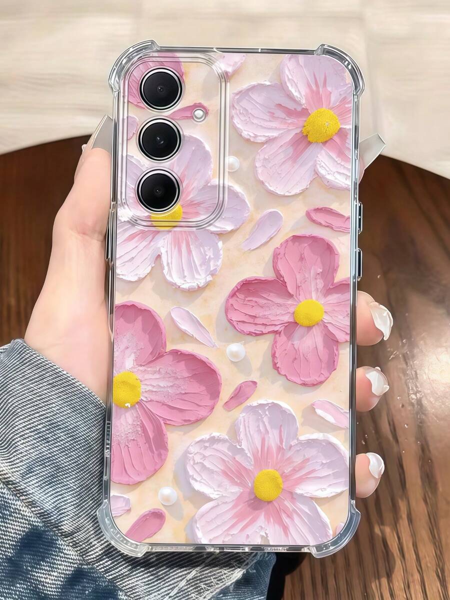 Creative Pearl Flower Transparent Anti-Drop High Screen Design Phone Case, Suitable For 9 Pro XL/Smart 8/Hot 40i/Spark 20/Spark 20C/Spark Go 2024/G84/Honor X9b/Ace 3V/Galaxy S26 S25 S24Ultra S24Plus S24FE S23 S22 S21 S20 A73 A72 A70 A55 A54 A53 A52 A50 A30 A42 A35 A34 A33 A25 A24 A20 A30 A15 A56 A57 A16 A17 A07 - Clear - View 1