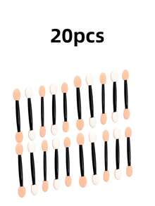 10/20/30pcs Disposable Double-Sided Eyeshadow Applicators, Women Makeup Sponge Brushes (Black, Nude, White), Eyebrow Brush, Eyeshadow Brush, Eyelash Brush, Gift Set - Multicolor - View 9
