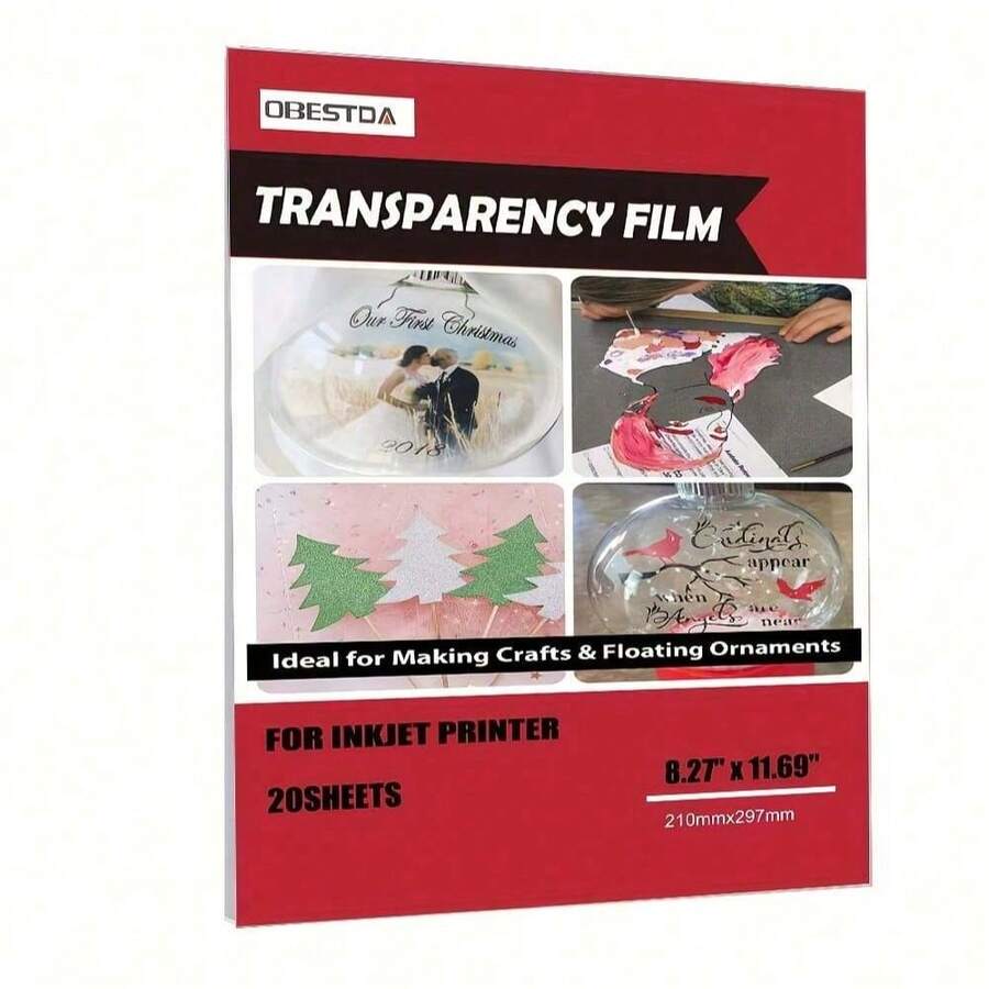 20 Sheets 4.5mil 100% Transparent Inkjet Printing Film Paper, Suitable For Inkjet Printers, Handmade Crafts, Projectors, Screen Printing, Size 8.27x11.69 Inches - A4 - View 1