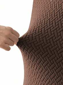 1PC, 2pcs,Dark Gray, Abstract Grid, Shell, Chair Cover, All-Inclusive Chair Cover, Universal Home, Dining Chair Cover, Four Seasons Universal, Thickened, Dirt Resistant, Wear Resistant Cat Claws, Dust Proof, High Elasticity, Chair Cover - Brown - View 8