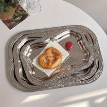 Back To School 3pcs Retro Plate Set, Dessert Plates, Breakfast Trays, Suitable For Afternoon Tea - 銀色 - 查看 11